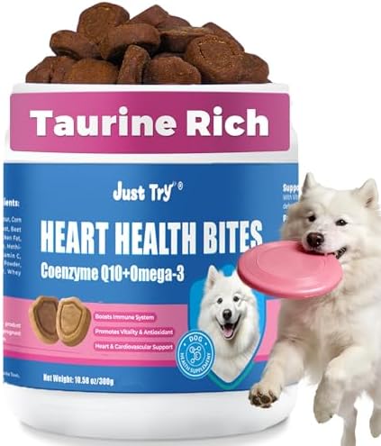 Just Try CoQ10 Heart Supplement Chews for Dogs, Taurine Chicken Flavor