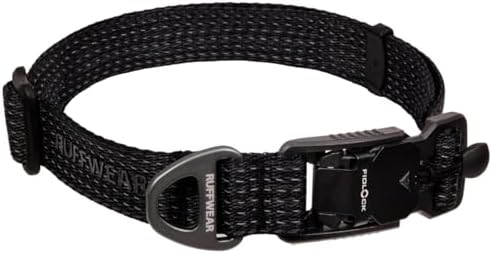 Ruffwear, Ridgeline Dog Collar, Magnetic Buckle, Obsidian Black, 14"-20"