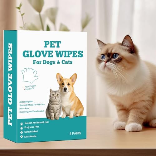 Dog Cleaning Gloves Wipes Pet Bathing Grooming Glove Wipes
