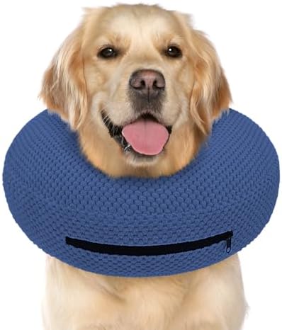 Supet Inflatable Dog Cone Collar for Dogs to Stop Licking, Dog Donut Collar After Surgery, Soft Pet Cone for Small Medium Large Dogs