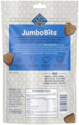 Blue Buffalo Jumbo Bits, Soft & Chewy Anytime Treats, Chicken Recipe, Natural Dog Treats Mineral Enhanced for Flavor, 11 oz. Bag (Pack of 6)
