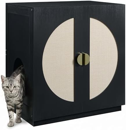 unipaws Tall Cat Litter Box Enclosure for Tall or Top Entry Litter Box