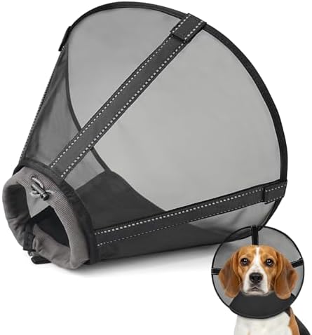 Breathable Mesh Dog Cone Collar for Surgery, Soft Elizabethan Recovery Alternative to Stop Licking,Pet Neck Collar for Large Medium Small Breeds