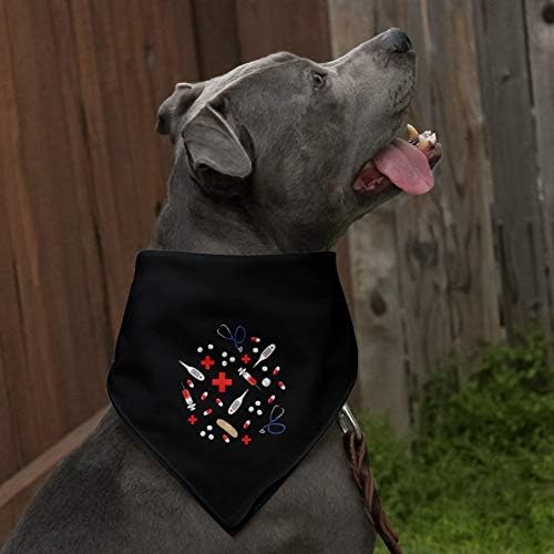 GRAPHICS & MORE Nurse Doctor Pattern Healthcare Stethoscope Thermometer Dog Pet Bandana