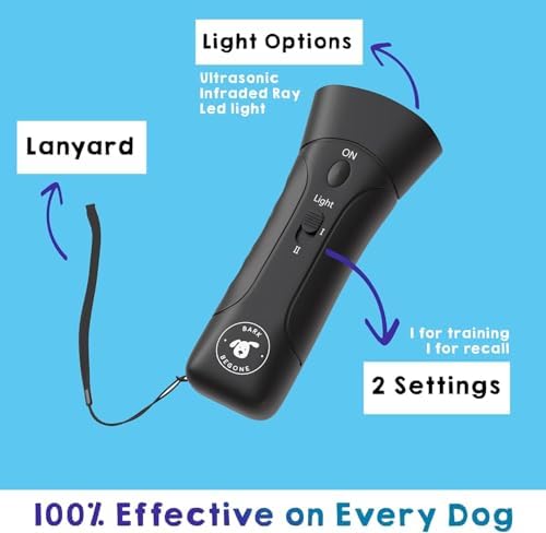 Ultrasonic Dog Bark Deterrent & Behavior Corrector - Stop Barking, Jumping, Aggression Without Yelling -Just Point & Press! Backed by Kevin Harrington from Shark Tank (Black 9V (2 Pack))