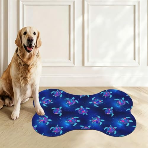 Sea Turtle Galaxy Pet Mats for Food and Water