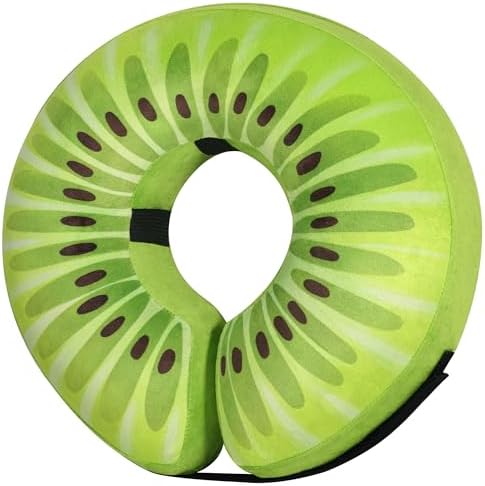 Recovery Donut Collar for Dogs & Cat,Inflatable Dog Cone Collar Alternative After Surgery,Soft Cone for Large Medium Small Dog,Adjustable Pet Neck Donut(Kiwi,Small)