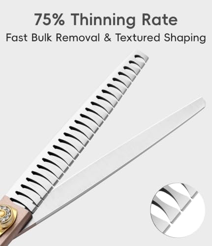 Thinning Shears for Dogs and Cats Pet Grooming Scissors Chunkers Shears 440C Stainless Steel Professional Dog Trimming Scissors 7.5''