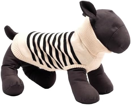 THE WORTHY DOG Sleeveless Pullover Pet Sweater, for Large Dogs, Striped