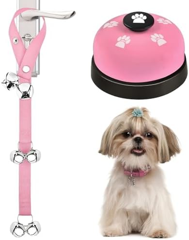 Dog Cats Training Doorbell with Sturdy Nylons Rope and ABS Bells Pet Doorbell Rope for Toilet Alerts and Commands Durability Pet Training