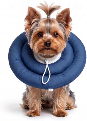 Soft Dog Cones, Recovery Dog Donut Collar After Surgery- Cone of Shame Alternative, Pet Elizabethan E-Collar Anti-Bite Lick Wound Healing Adjustable for Small Large Medium Dogs, S