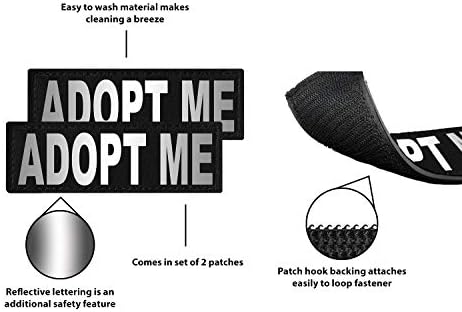Dogline Adopt Me Patches for Dog Harness, Hook-and-Loop Fastener, Removable, Small/Medium