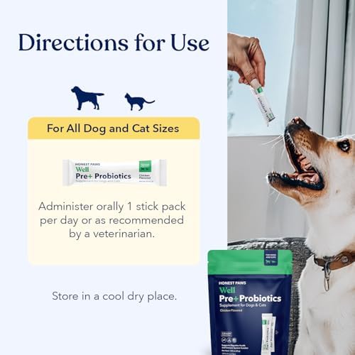 Probiotics for Dogs, Digestive Health Powder with Prebiotic, Chicken, 30ct