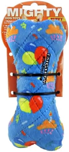MIGHTY Tuffy Bone Dog Toy: Ultra Durable Plush Toy with Multiple Layers & Reinforced Seams, Washable and Floats, Vinyl Bone & Fleece