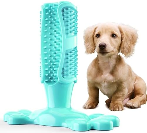 Chew Toy for Dog Toothbrush Stick Dog Toys for Aggressive Chewers Interactive Toys Treats Tough Toy to Keep Them Busy Chew for Small Dogs (Blue, M)