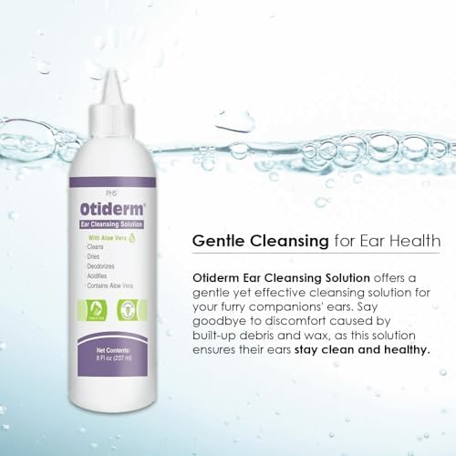 Ear Cleansing Solution with Aloe Vera for Dogs & Cats, Anti-Irritant Formula with Neutral pH and Aloe Vera, Deodorize & Gently Clean - 8 fl oz