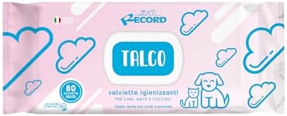Record Wet Wipes for Dogs and Cats, Cleaning Wipes for Dogs and Cats, Pack of 80 - Cleaning Wipes for Animals, Paws, Snout and Eyes, Respect Skin and PH. Aroma Powder