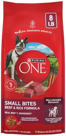 Purina ONE Small Bites Beef and Rice Formula Small High Protein Dry Dog Food Natural with Added Vitamins, Minerals and Nutrients - 8 lb. Bag