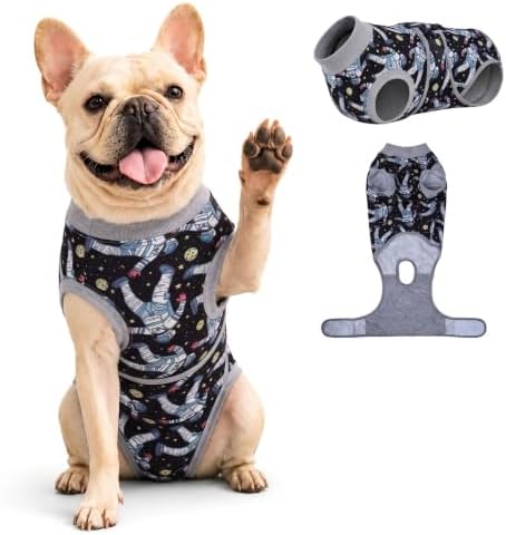PetWarm Dog Spay Recovery Suit, Recovery Suit for Dogs, Cosmic, Grey, XS