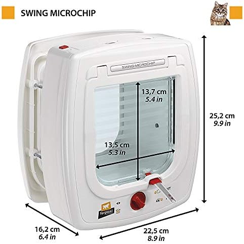 Ferplast Swing Cat Flap with Microchip, Brown, 22.5 x 16.2 x 25.2 cm