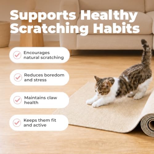 Catify Peel & Stick Cat Scratching Mat - Beige, L:39"