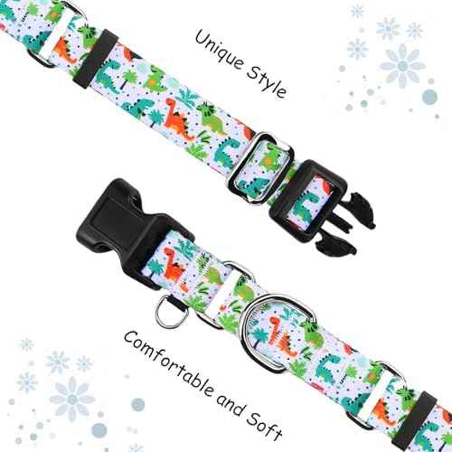 Martingale Dog Collars with Buckle No Pull Training Dog Collar for Large Dogs (Green Dinosaur, Large)
