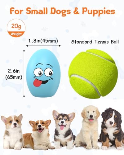 Squeaky Dog Toys, Soft Puppy Egg Balls, Funny Interactive Squeak Pet Chew Toy, [5 Pack] Fetch Play Balls Toy for Puppies Small Medium Breeds, 2.6"*1.8"