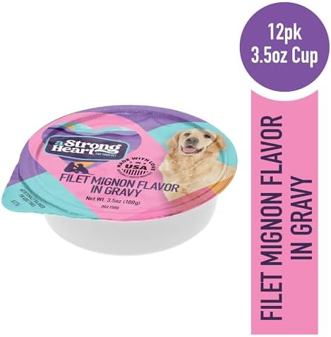 A Strong Heart Filet Mignon Flavor Dog Food Cups in Gravy, 3.5oz, 12-Pk