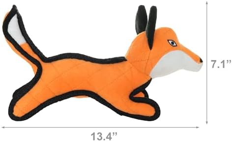 TUFFY® - Original : Fox Dog Toy : Ultra Durable Plush Dog Toy with Multiple Layers & Reinforced Seams, Washable and Floats, Original Construction