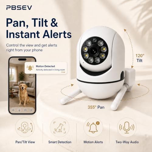 Pet Camera Indoor with Phone App, Dog Camera for Home Alone Pets