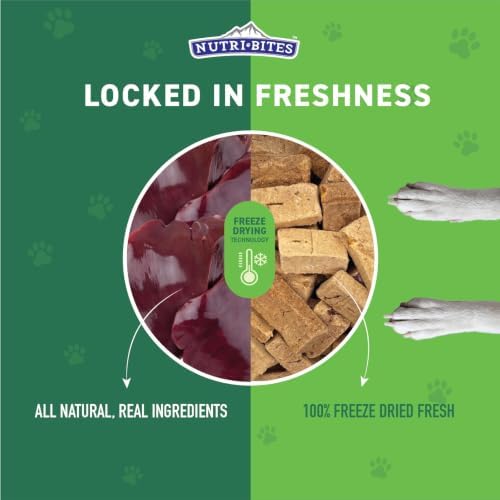 Nutri Bites Freeze Dried Beef Liver Dog & Cat Treats, Single Ingredient (2 Pack)