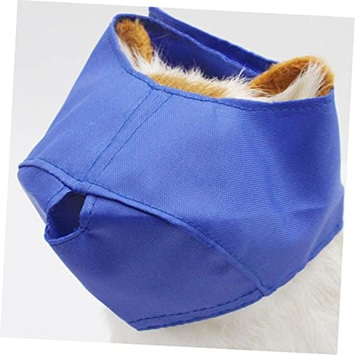 Happyyami Cat Eye Mask Anti Bite Blindfold for Kitten Grooming Blue Size S