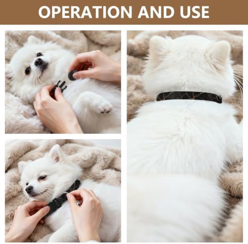 Marble Black Pet Collars 2 Pack Dog Collars for Small Dogs Adjustable Length 10.6" to 17.1"