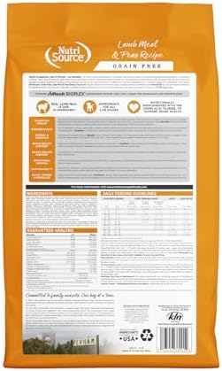NutriSource Grain Free Lamb & Salmon Dog Food, 12lb