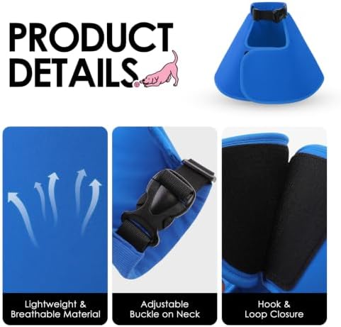AOFITEE Dog Cone, Soft Cone for Small Dogs with Adjustable Buckle