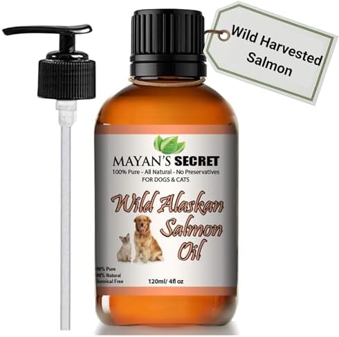 Pure Wild Alaskan Salmon Oil for Dogs & Cats - Supports Joint Function, Immune & Heart Health - Omega 3 Liquid Food Supplement for Pets - All Natural EPA + DHA Fatty Acids for Skin & Coat