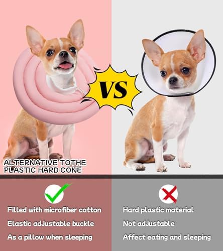 Soft Dog Cones, Recovery Dog Donut Collar After Surgery-Cone of Shame Alternative, Pet Elizabethan E-Collar Anti-Bite Lick Wound Healing Adjustable for Small Large Medium Dogs, M