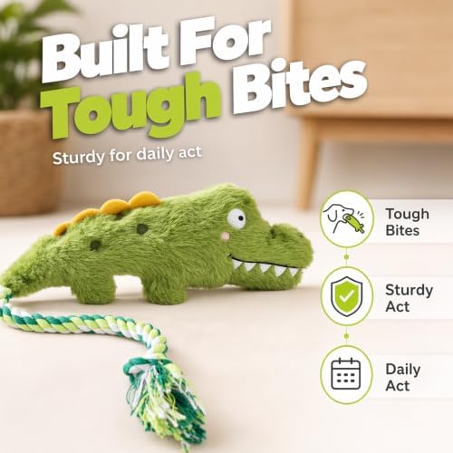 Yilia Fun Knotty Crocodile Dog Chew Toy for Interactive Play (Giraffe)