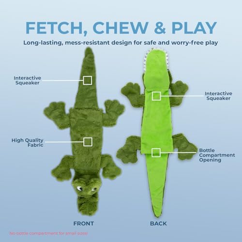 Best Pet Supplies Squeaky Dog Toys with Soft Durable Fabric for Small, Medium and Large Pets Interactive Toy for Indoor Play, Supports Active Biting and Play - 4 Figures, Medium