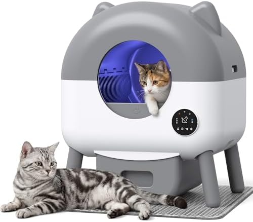 WARCAT Self-Cleaning Litter Box – APP Control, Sensors, Grey