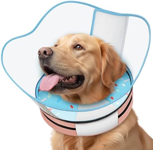 Supet Raised Sponge Dog Cone Collar Alternative After Surgery, Soft Dog Cone for Small Medium Large Dogs to Stop Licking, Pet Neck Donut Collar After Surgery