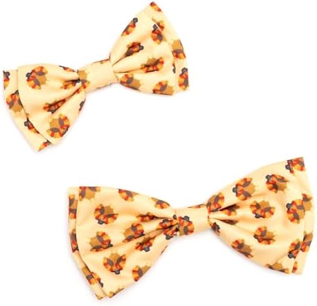 THE WORTHY DOG Fall Patterns Pet Bow Ties for Dogs & Cats, Gobble Gobble