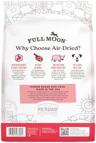 Full Moon® Pure Protein Air Dried Dog Food Ranch Raised Beef Recipe, 2 Pound (Pack of 3)