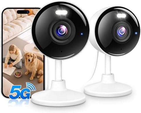 Techage Indoor Camera 2 Pack, 2K Cameras for Home Security for Baby/Pet