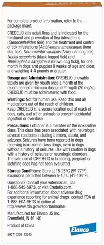 Credelio (lotilaner) Tick & Flea Treatment for Dogs 12.1-25 lbs., 6ct