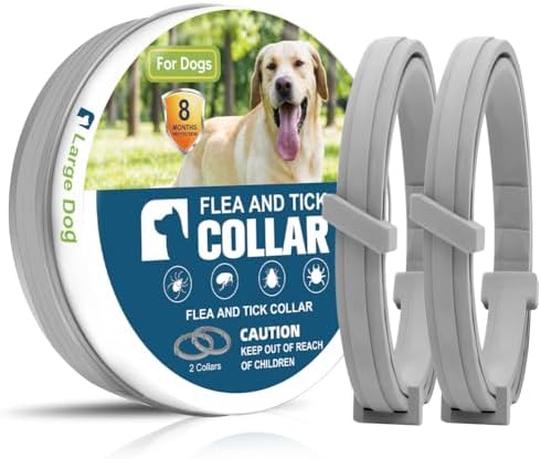 fcesiweg Flea Collars for Dogs Large, Tick Collar for Dogs, Flea Dog Collar, Adjustable for Medium & Big Breeds,Gentle and Safe for Daily Use, 8 Months Protection-2P