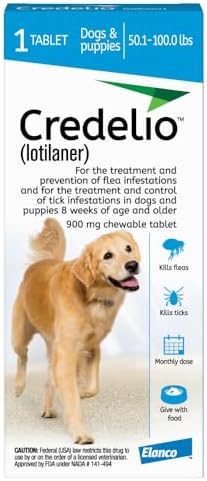 Credelio (lotilaner) Tick & Flea Treatment for Dogs 50.1-100 lbs., 1ct