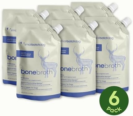 smallbatch Pets Shelf Stable Bone Broth, Organic Venison Recipe with Prebiotics & Adaptogen-Inspired Ingredients, Topper for Dogs - 16 Ounce (Single Pack, Venison) (Pack of 2)