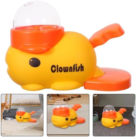 Gadpiparty Interactive Made of Sturdy Abs Material Dog Treat Dispenser Clownfish Shaped with Food Dispensing and Press Rotate Mechanism for Home Use and Outdoor Activities