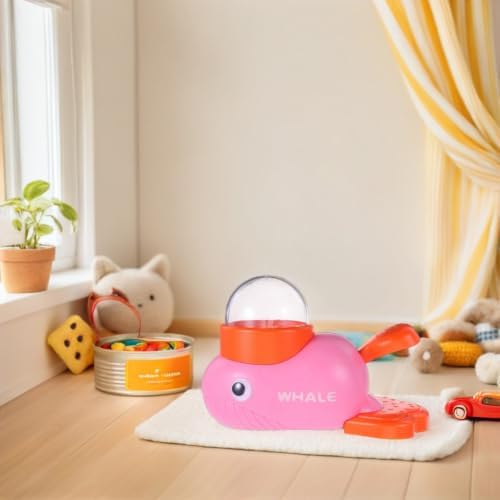 Whale Shaped Pet Treat Dispenser Rotating Button Slow Feeder
